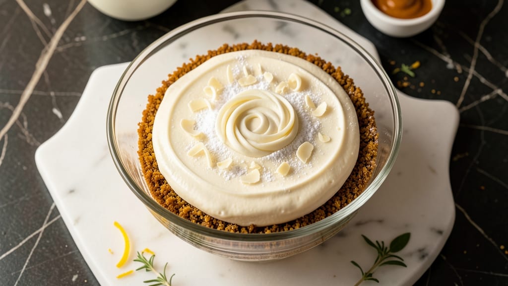 Baker's White Chocolate Cheesecake Recipe: Velvet Crust With Rich Cocoa Swirls
