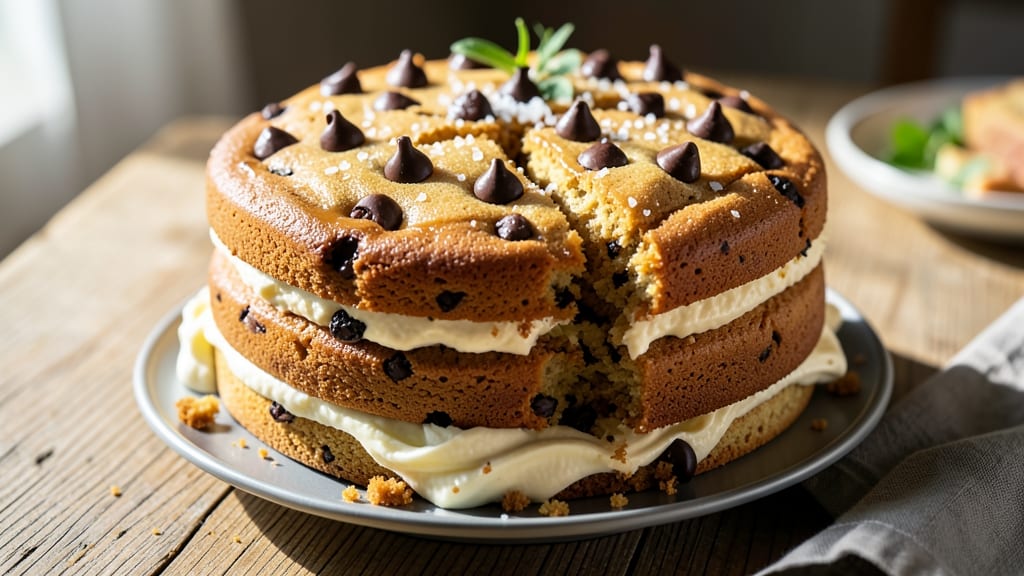 Big Chocolate Chip Cookie Cake Recipe: Towering Bites of Warm Dough and Melty Chips
