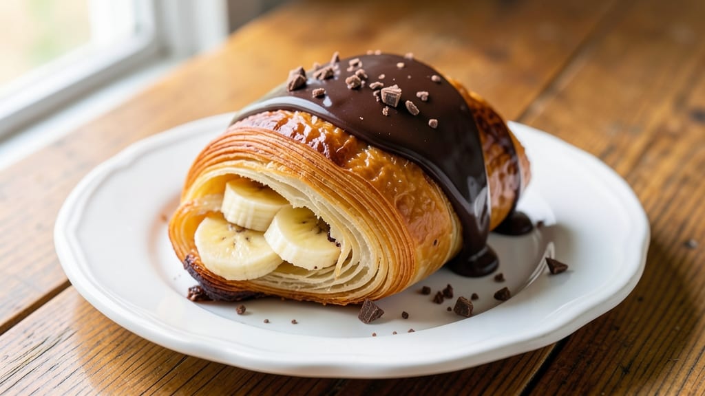 Banana Chocolate Croissants Recipe: Flaky Layers Stuffed With Gooey Ganache