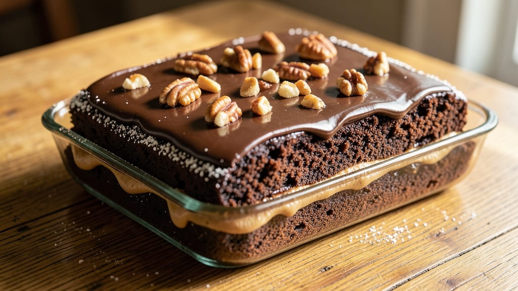 Baker's German Chocolate Sheet Cake Recipe: Nutty Pecan Crust and Fudgy Layers
