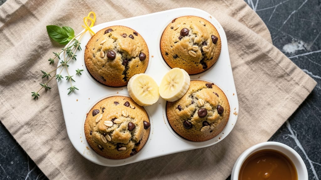 Banana Chocolate Chip Oatmeal Muffins Recipe: Fluffy Oatmeal Bites with Warm Spice Kicks