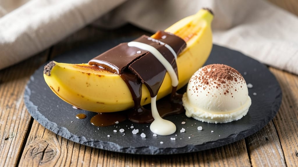 Banana Melted Chocolate Recipe: Warm Caramelized Layers With Gooey Chocolate Rivers