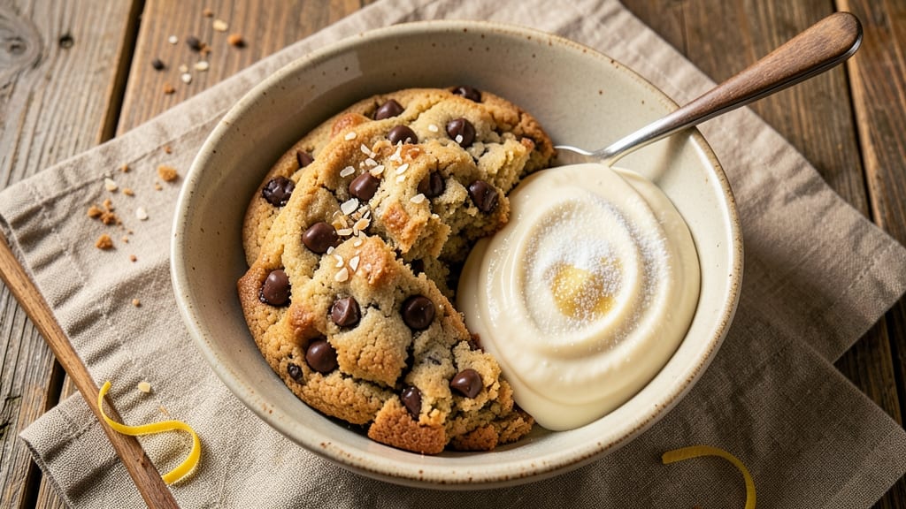 Chewy Chocolate Chip Cookie Recipe with Vanilla Pudding: Warm Chocolate Swirls Over Cool Creamy Base