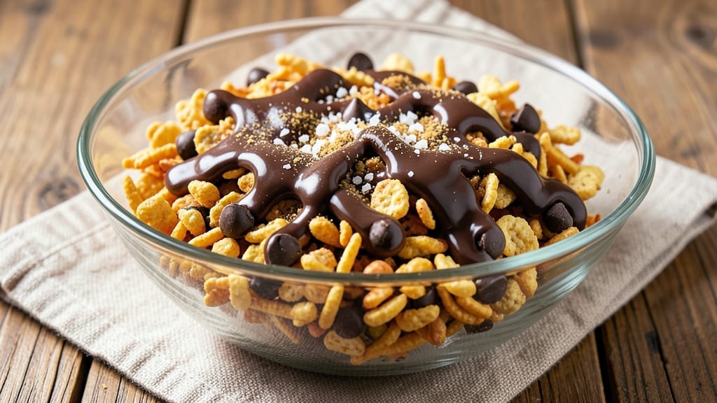 Chex Mix Recipe With Chocolate Drizzle: Sweet-Salty Crunch With Decadent Drizzle