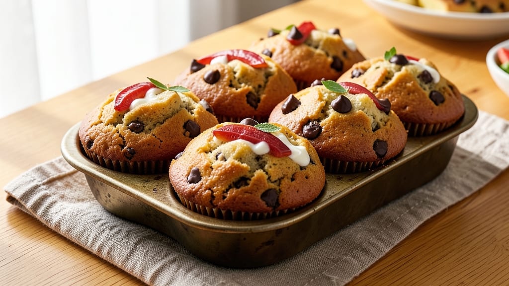 Banana Chocolate Chip Yogurt Muffins Recipe: Fluffy Rises with Tangy Sweetness